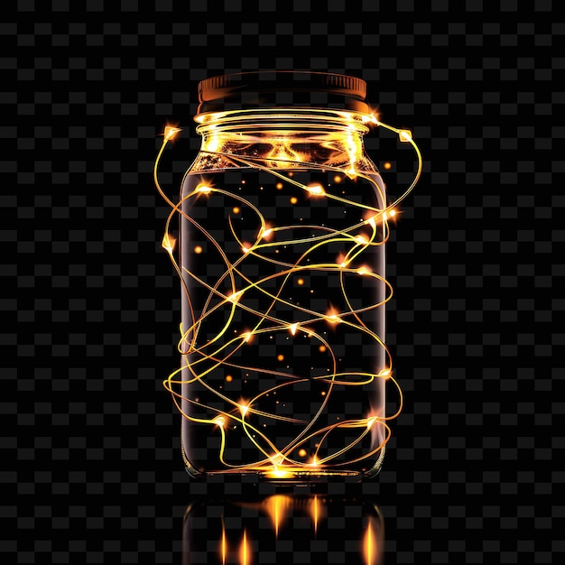 PSD a jar with a yellow light on it that says  starfish