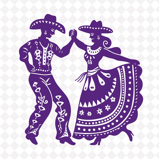 PSD the jarabe tapato dance with folk art design traditional mex creative mexico symbol vector design