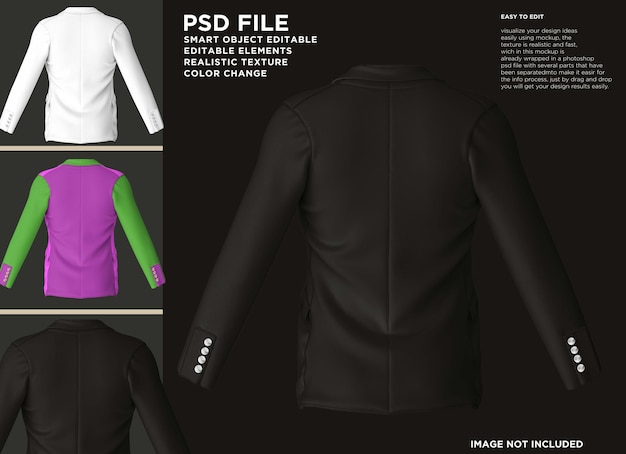 Jas Suit Lose Slimpit Long Sleeve Mockup