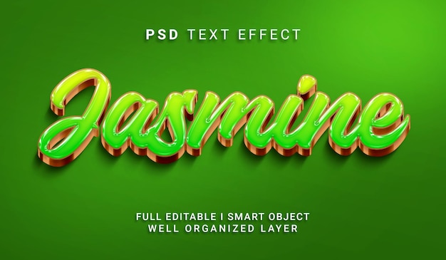 Jasmine 3d style psd text effect