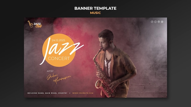 PSD jazz concert banner template