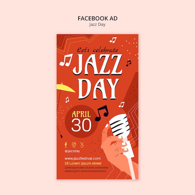 PSD jazz day template design