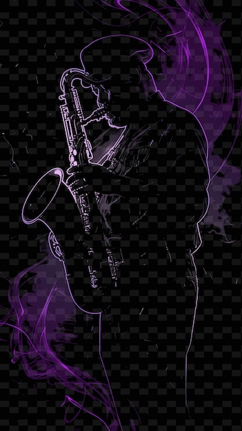 Jazz Musician Playing Saxophone on a Dimly Lit Stage With Sm Illustration Music Poster Designs