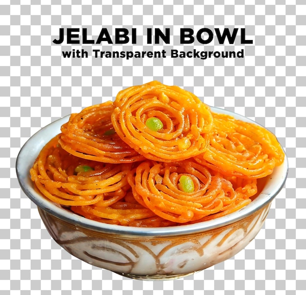 Jelabi Desi Dessert Indian Pakistani Sweet Dish Photo PSD with Transparent Background