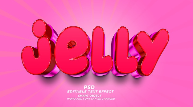 Jelly 3d editable photoshop text effect style with background