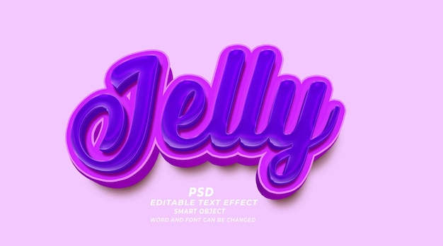 PSD jelly 3d editable text effect photoshop psd template