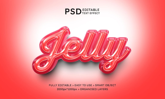 PSD jelly 3d editable text effect