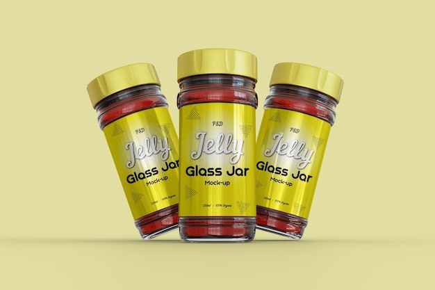 Jelly glass jar mockup