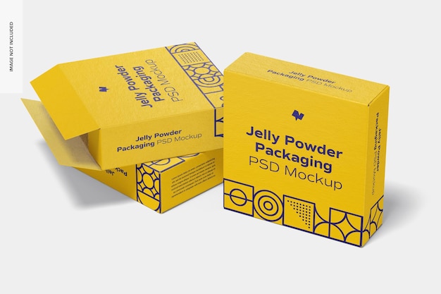 Jelly Powder Packaging Mockup, Right View