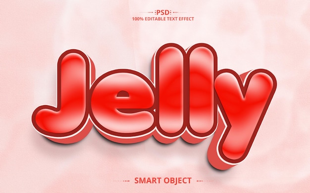 PSD jelly psd editable text effect design colorful with brush