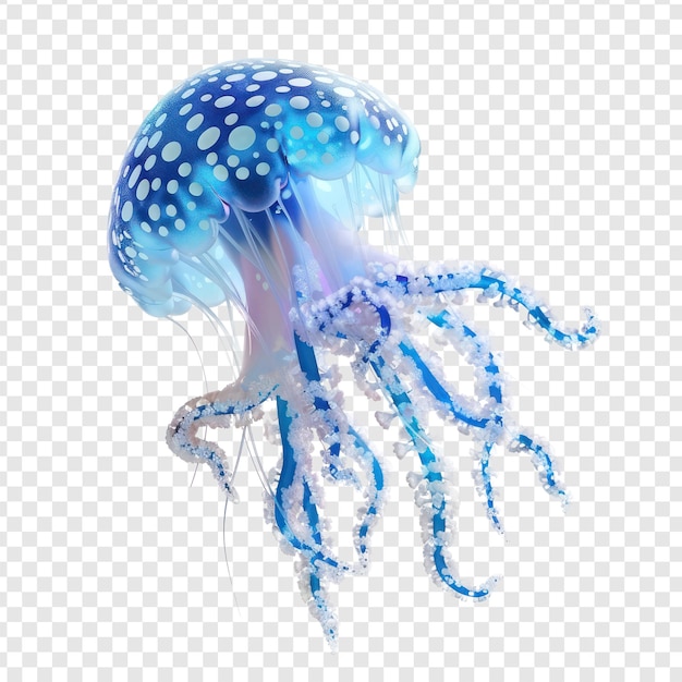 Jellyfish front view full body isolate on transparency background PSD