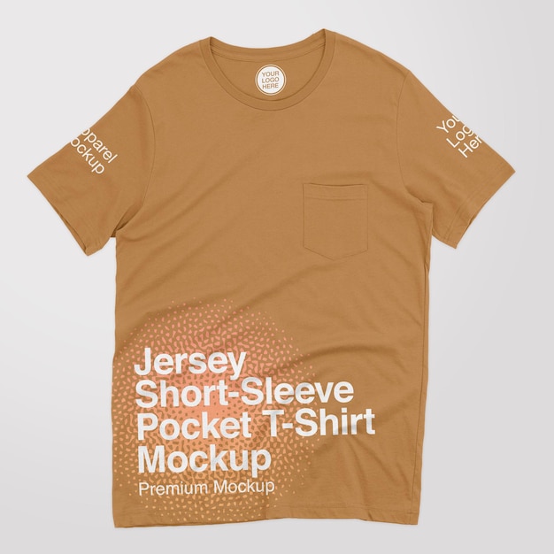 Jersey ShortSleeve Pocket TShirt Mockup