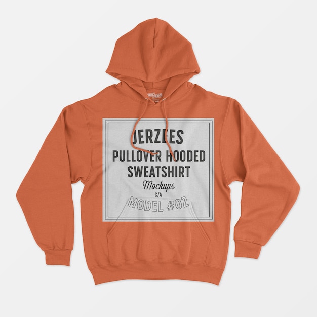 Jerzees pullover hooded sweatshirt mockup