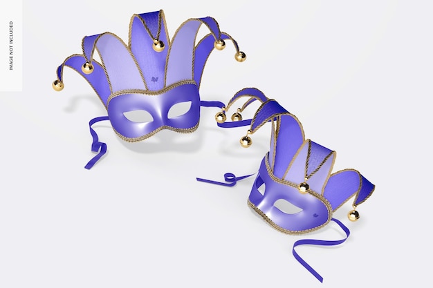 Jester Half-Face Masks Mockup, Right View