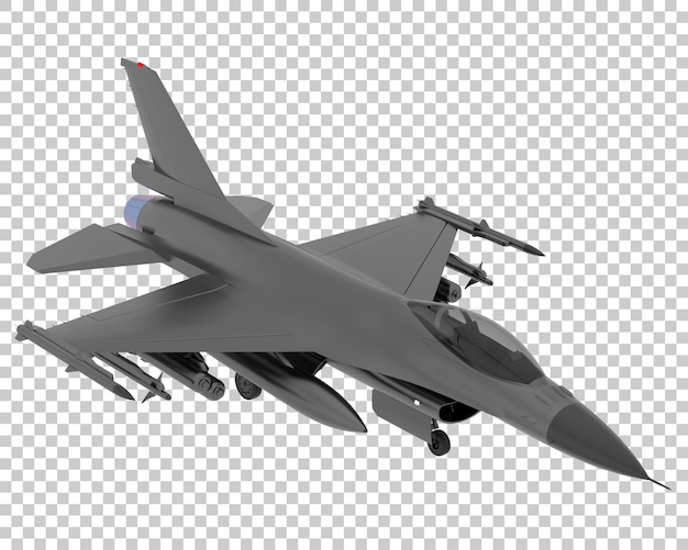 Jet fighter on transparent background 3d rendering illustration