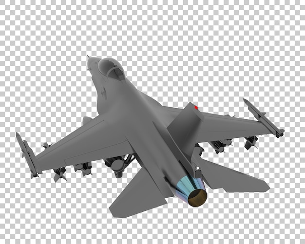 Jet fighter on transparent background 3d rendering illustration