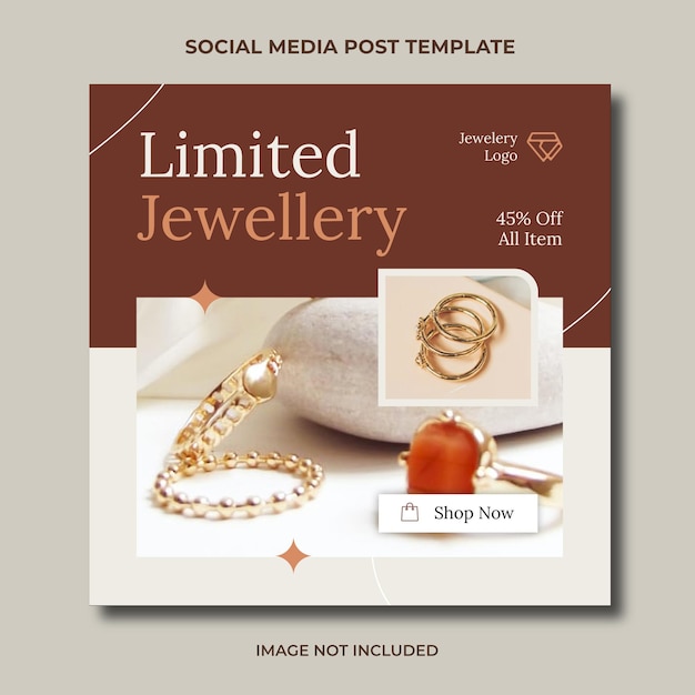 Jewellery promo beauty social media instagram post editable template