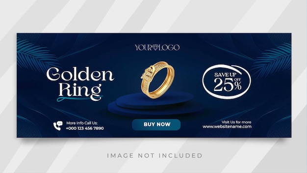 Jewelry blue sale social media facebook cover template or web banner template