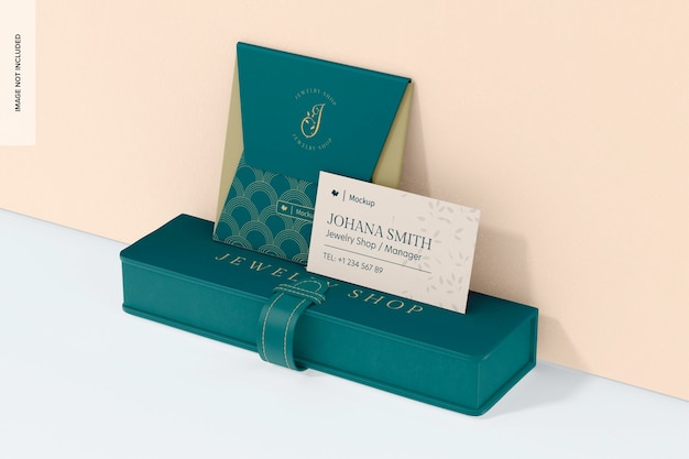 Jewelry Packaging and Stationery Mockup, Leaned