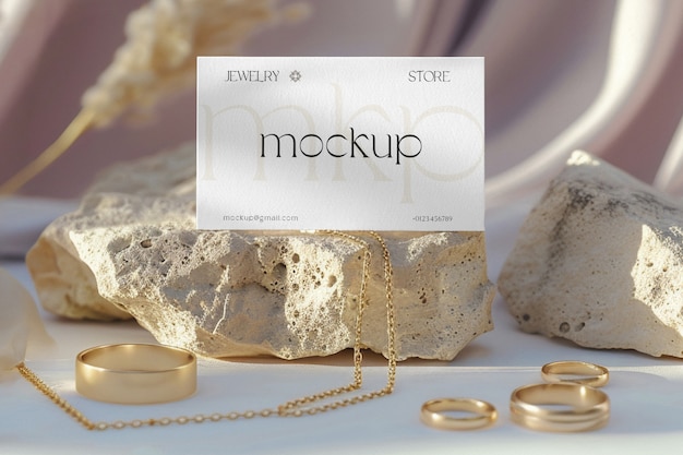 PSD jewelry store business card mockup