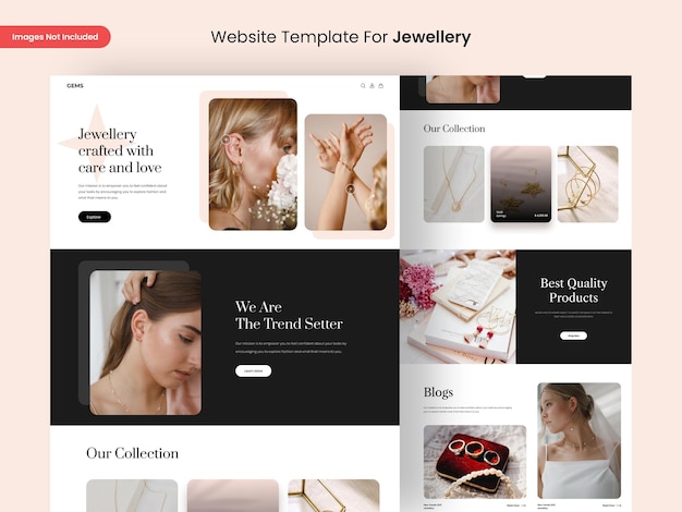 Jewelry website page design template