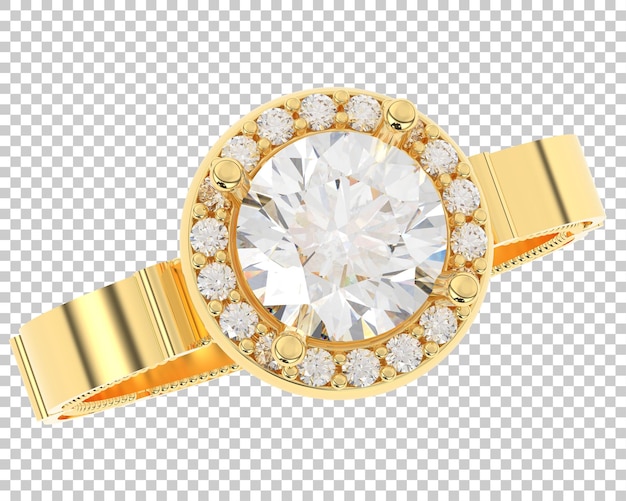 Jewelry with diamonds on transparent background 3d rendering illustration