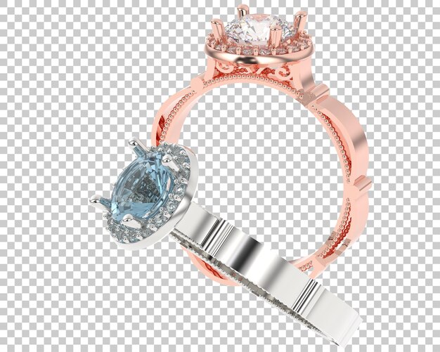 Jewelry with diamonds on transparent background 3d rendering illustration