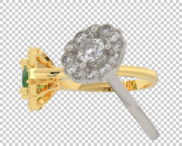 Jewelry with diamonds on transparent background 3d rendering illustration