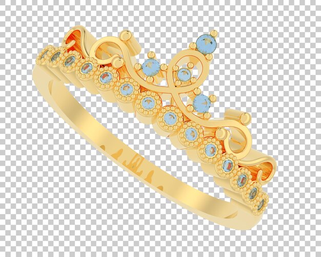 Jewelry with diamonds on transparent background 3d rendering illustration