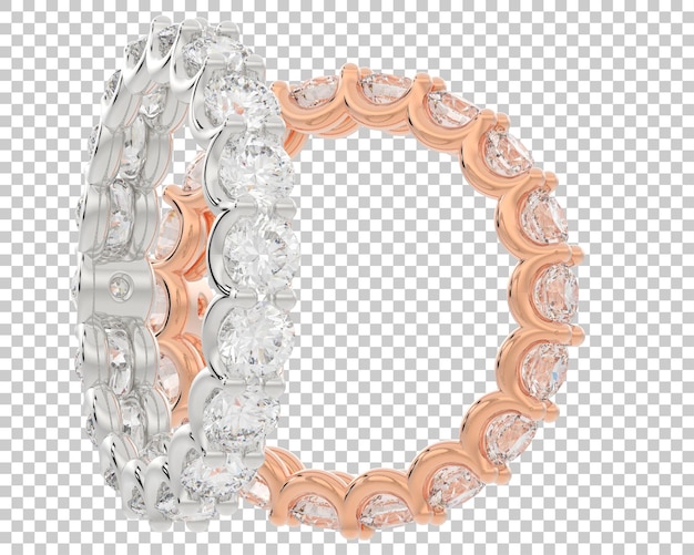 Jewelry with diamonds on transparent background 3d rendering illustration