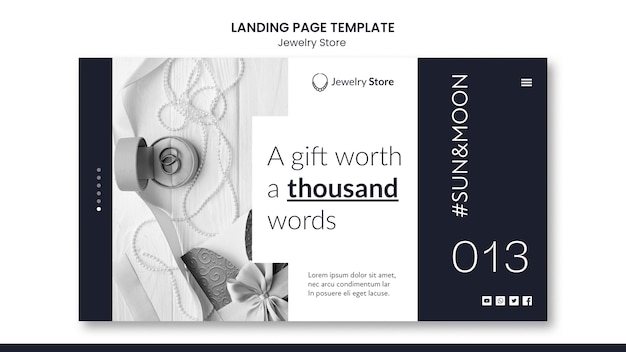 Jewerly concept landing page template