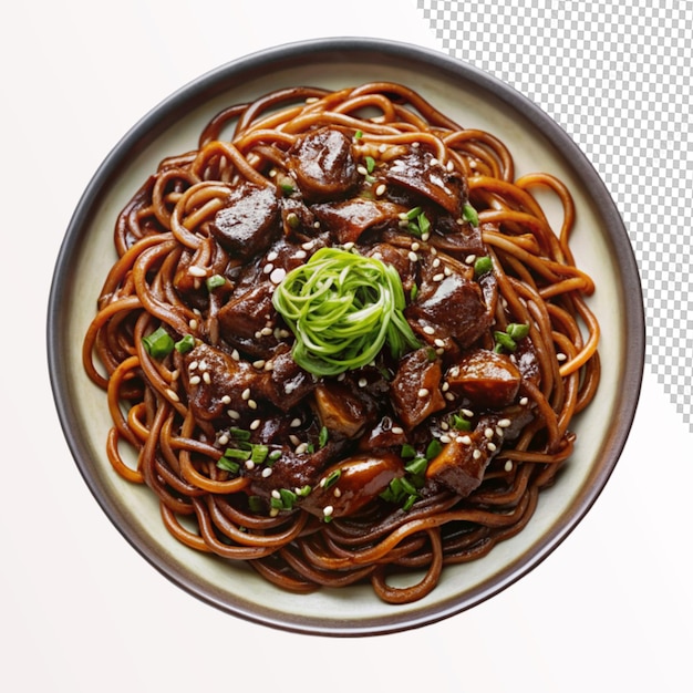 jjajangmyeon Korean food on transparent background