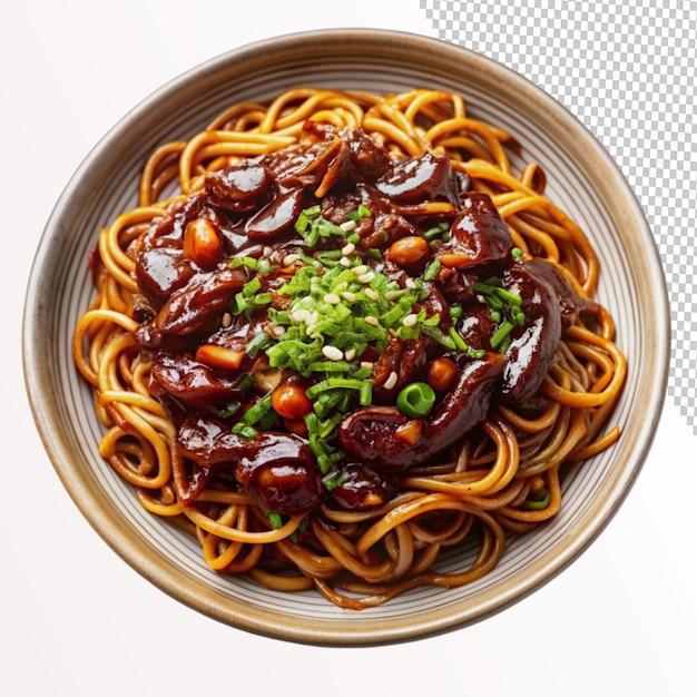 jjajangmyeon Korean food on transparent background