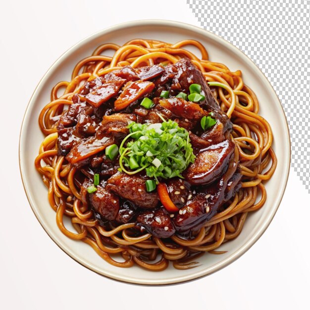 jjajangmyeon Korean food on transparent background