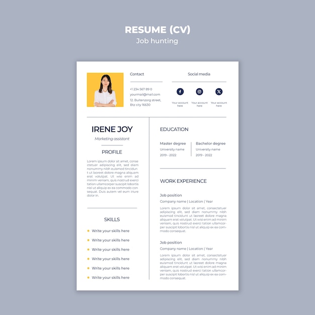 Job hunting template