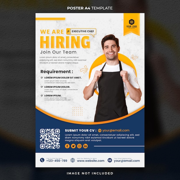 Job Vacancy or Looking for Workers Poster or Banner Template Ready to Print