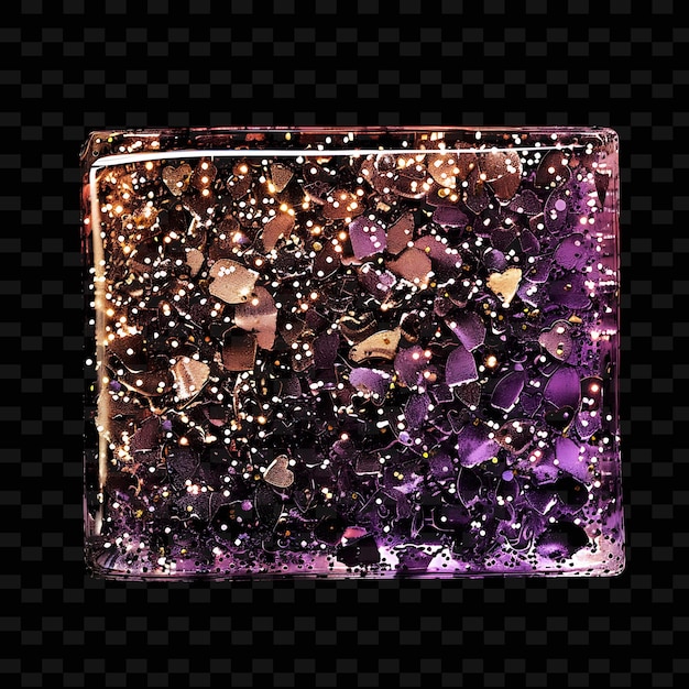 PSD jojoba oil blended with amethyst glitters giving a glitterin transparent glitter effect element