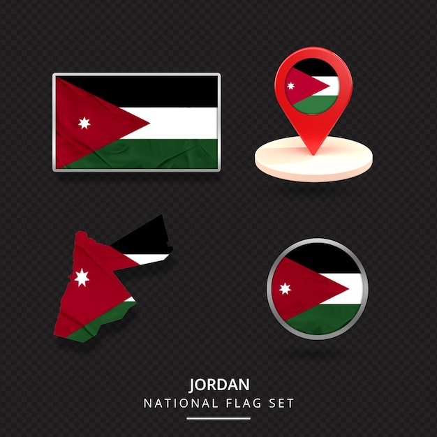 Jordan National FlagMapLocationBadge element design