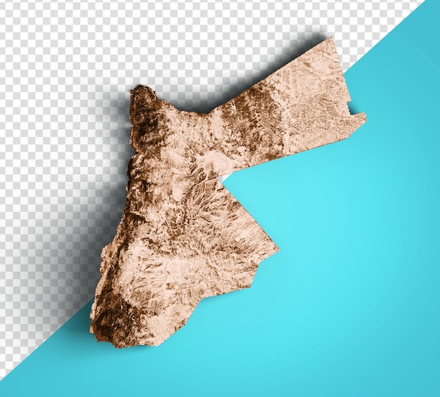 Jordan Topographic Map 3d realistic 3d illustration