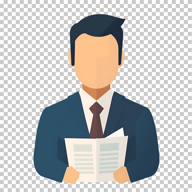 PSD journalist icon over transparent background ai generated