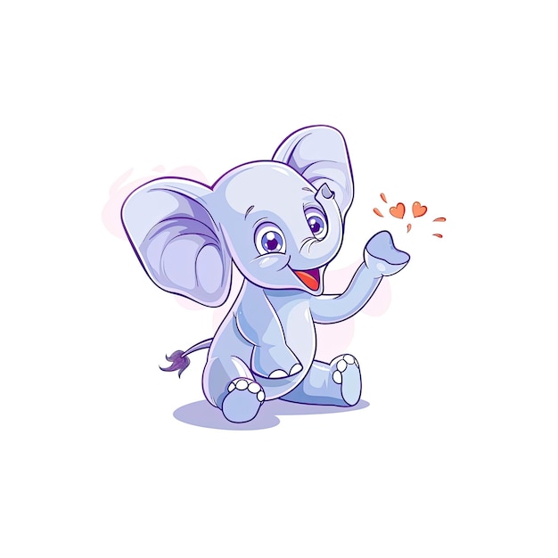 PSD joyful elephant cartoon its eyes twinkling cartoon illustration