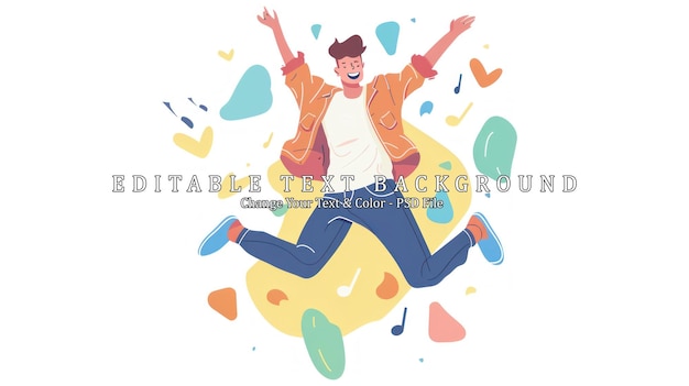 PSD joyful jump illustration