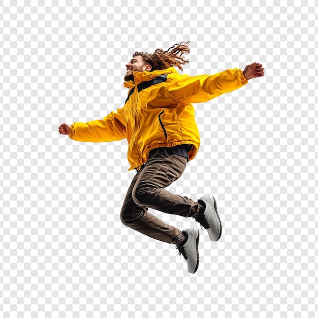 PSD joyful jump a man leaping with excitement