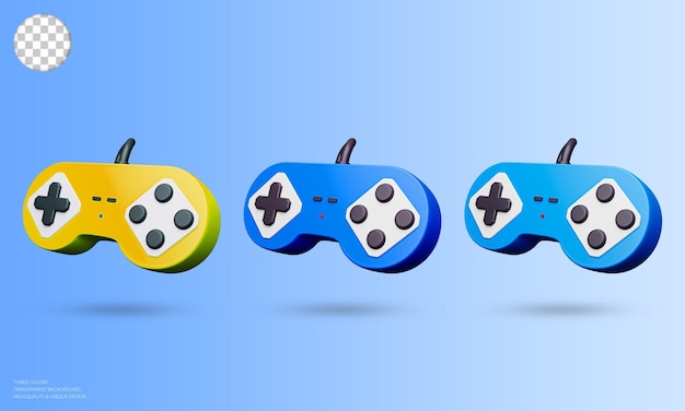 Joystick gamepad 3d icon. gaming console or game controller. Computer gaming. Cartoon minimal style.