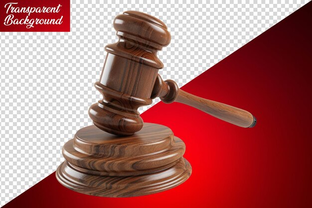 PSD judge gavel isolated on white background