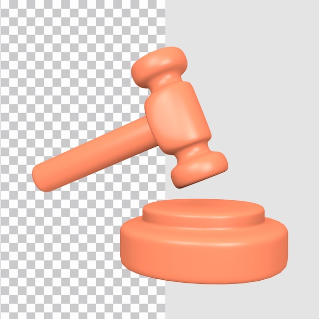 judge hammer 3d business icon