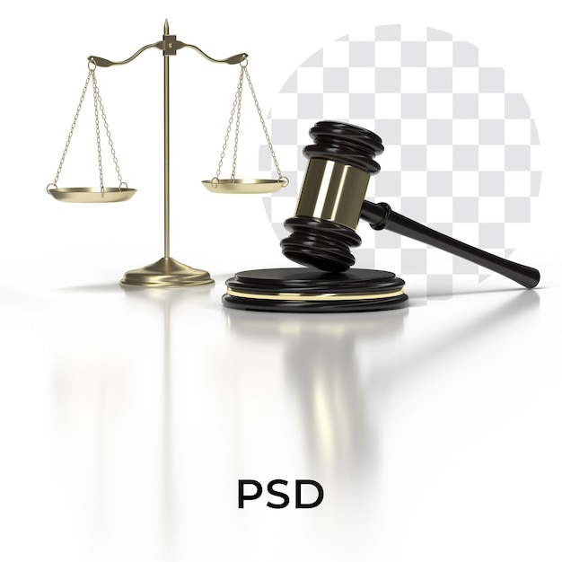 A judge's gavel and a gavel with the word psd on it.