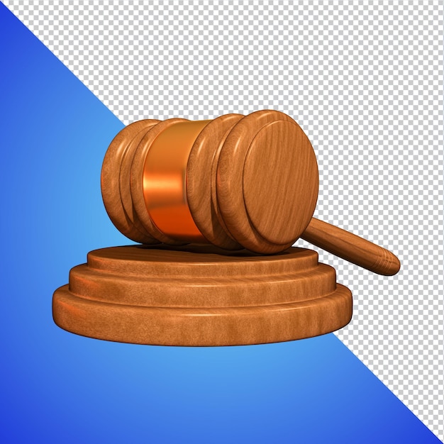 Judges Hammer 3D Rendering Isolated