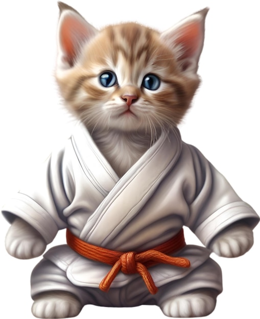 PSD judo kitten a cute kitten in a judo uniform