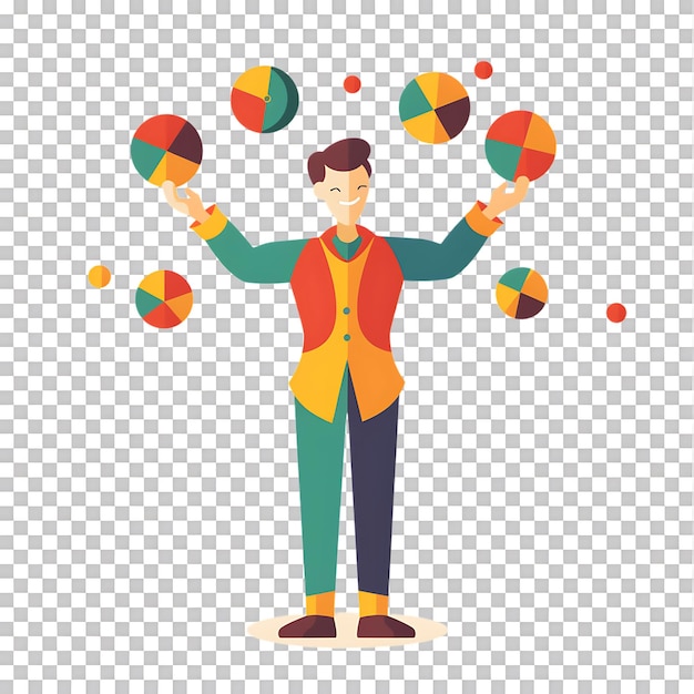 PSD juggler icon against transparent background generated by ai